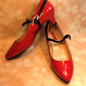 Pleaser 2" heeled pumps shiny red